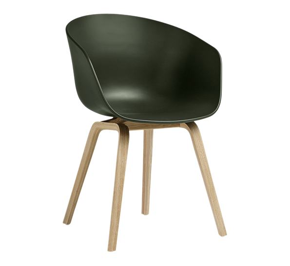 AAC22 stol lakkert  eik grønn fra HAY
