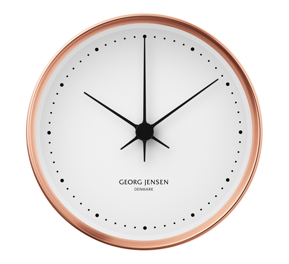 HK veggklokke kobber 22 cm fra Georg Jensen