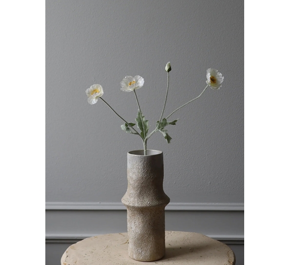 Kunstig blomst Poppy Valmue hvit fra Botanè Studios