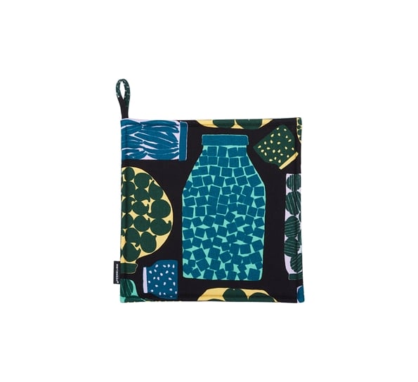 Purnikka grytelapp grønn rød gul fra Marimekko