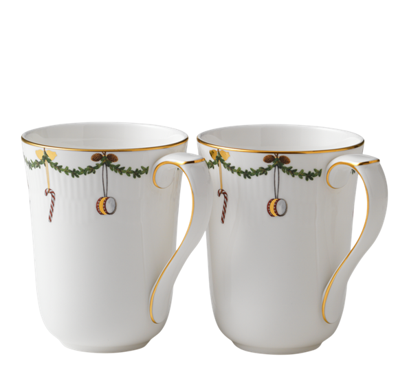 Stjerneriflet Jul krus 2 pk fra Royal Copenhagen