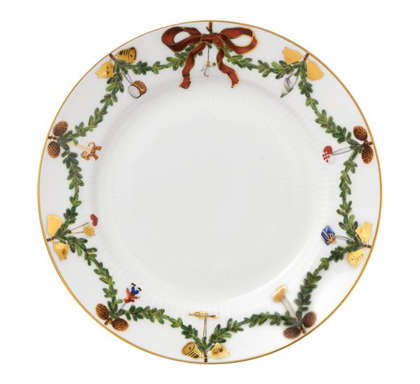 Stjerneriflet Jul dessertasjett 19 cm fra Royal Copenhagen