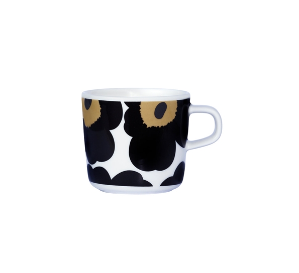 Unikko kaffekopp 2 dl hvit sort fra Marimekko