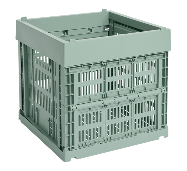 Colour Crate Cube 29,5x29,5x29 cm sage green oppbevaringskasse fra HAY