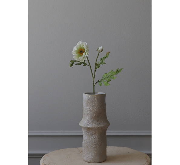 Kunstig blomst Poppy Valmue stor hvit fra Botanè Studios