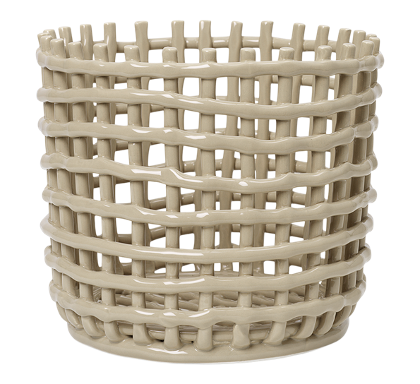 Ceramic basket kurv stor cashmere fra Ferm Living