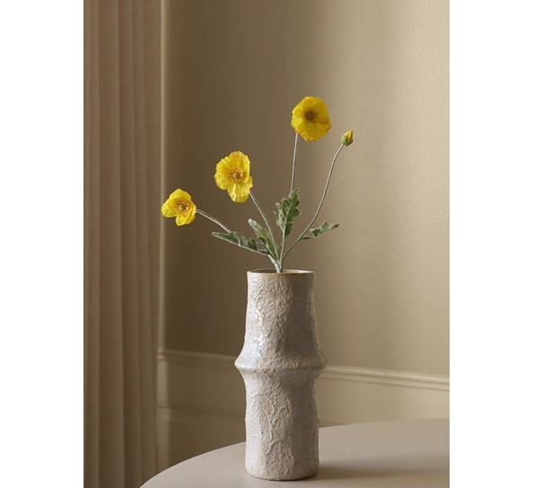 Kunstig blomst Poppy Valmue gul fra Botanè Studios