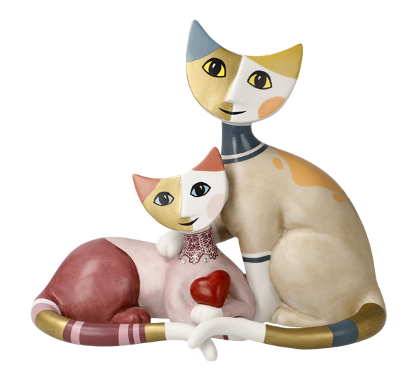 Katter Vivien e Peppie LTD 1999 stk 16x14 cm fra Goebel