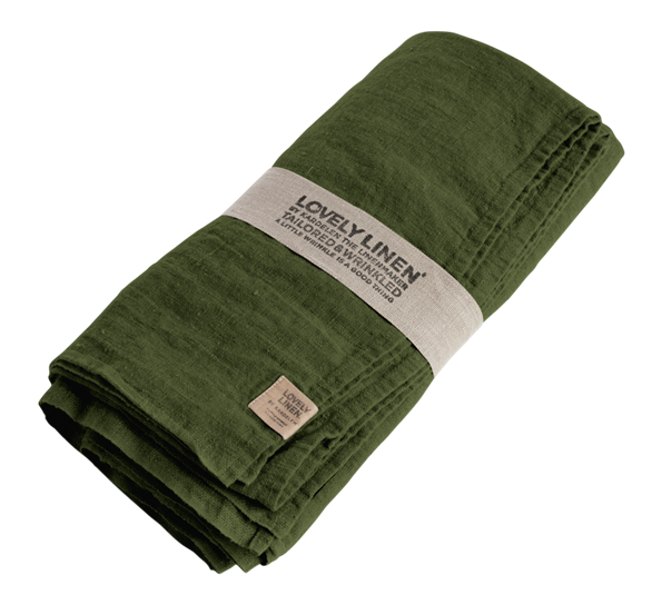 Lovely linduk 145x300 cm Jeep Green fra Lovely Linen