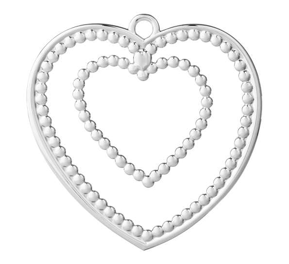 Karen Blixen kule hjerte 7 cm forsølvet fra Rosendahl