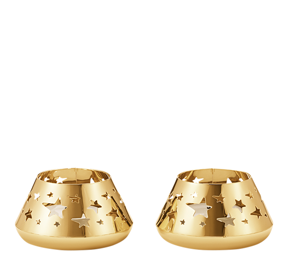 CC 2021 telyslykt stjerne gull 2-pk fra Georg Jensen