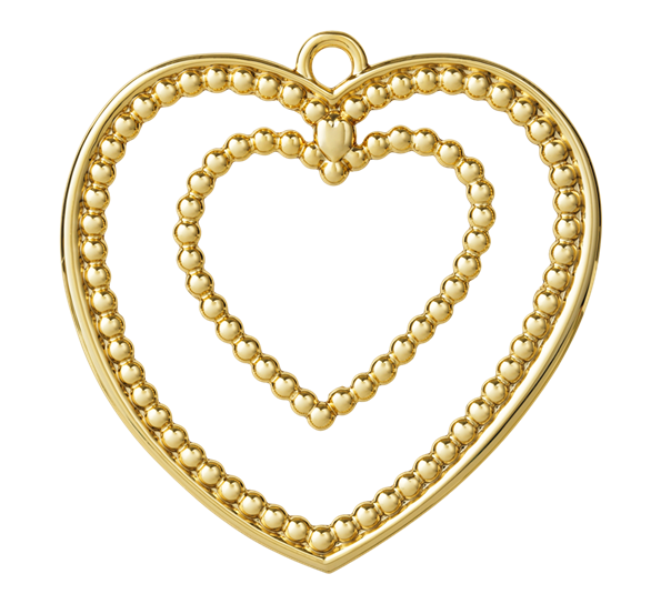 Karen Blixen hjerte med kuler 12 cm forgylt fra Rosendahl