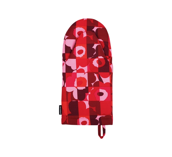 Mini Ruutu-Unikko grytevott rød rosa fra Marimekko