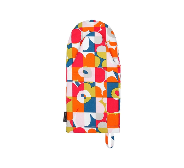 Mini Ruutu-Unikko grytevott blå rød lime fra Marimekko