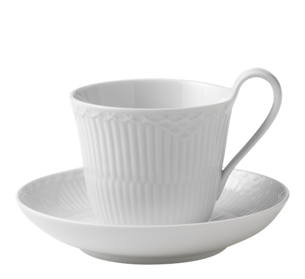 Hvit Halvblonde kaffekopp med skål 25 cl fra Royal Copenhagen