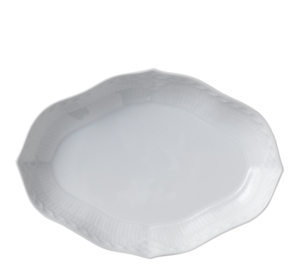 Hvit Halvblonde fat ovalt 22 cm fra Royal Copenhagen