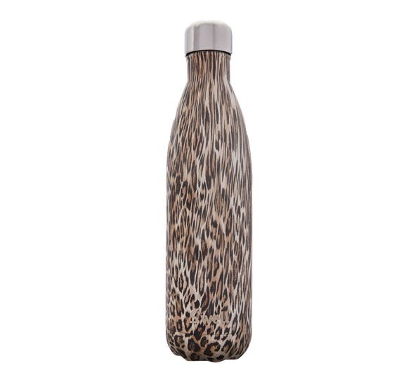Drikkeflaske 7,5dl Textile khaki cheeta fra S`well