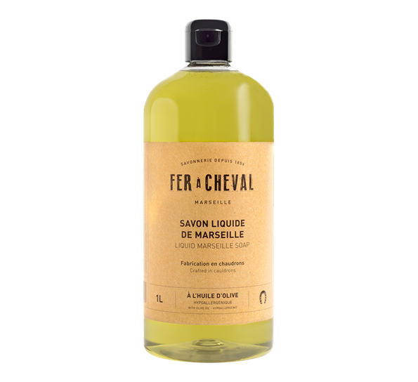 Marseille oliven flytende såpe refill 1L fra Fer á Cheval