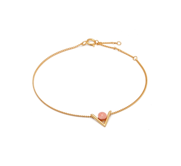 Inbetween 0203 armbånd forgylt/rosa korall