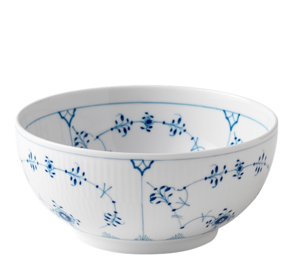 Musselmalt Riflet skål 18 cm fra Royal Copenhagen