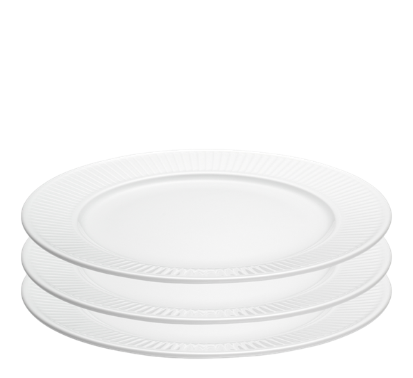 Plissé tallerken 28 cm 3-pk hvit fra Pillivuyt