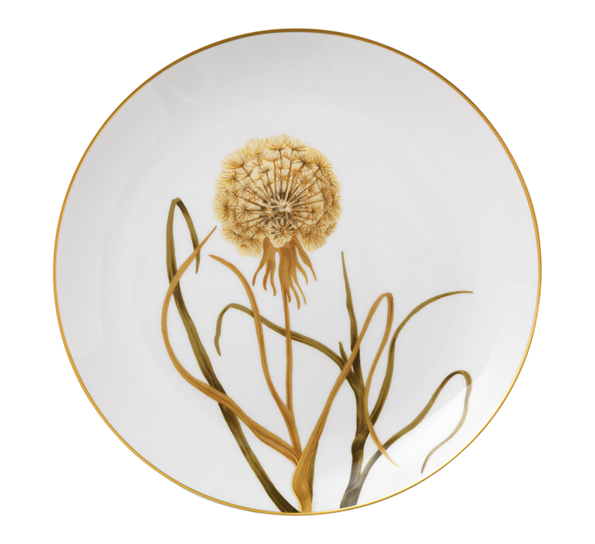 Flora tallerken flat 27 cm dandelion fra Royal Copenhagen