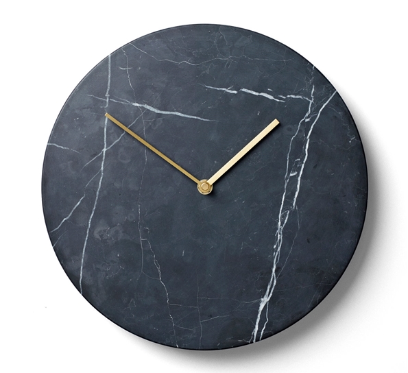 Marble veggklokke sort fra Audo Copenhagen