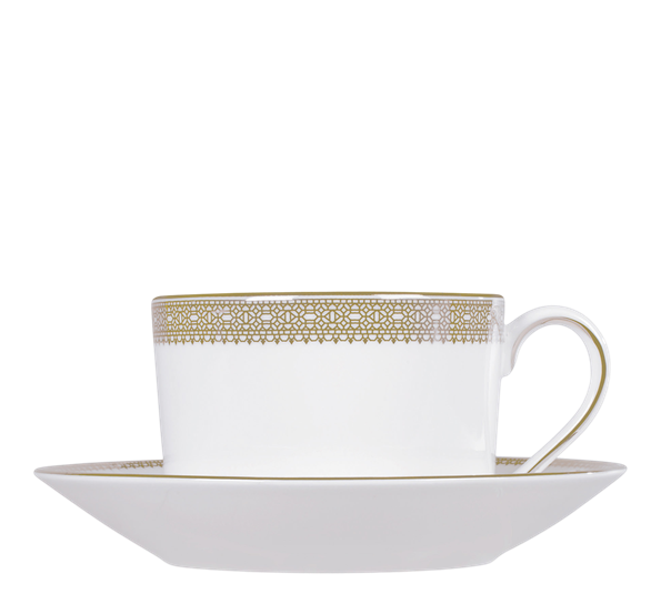 Lace Gold tekopp med skål 30 cl fra Wedgwood