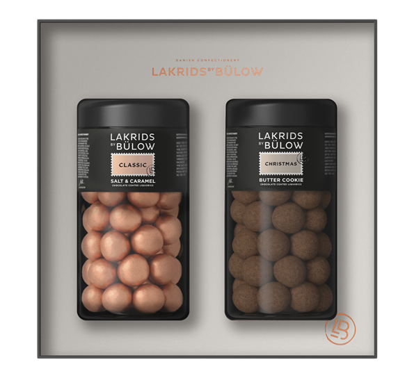 Christmas & Classic lakris Black Box 2x standard 590g fra Lakrids By Johan Bülow
