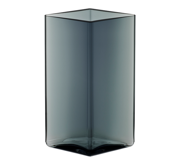 Ruutu vase 18 cm grå fra Iittala