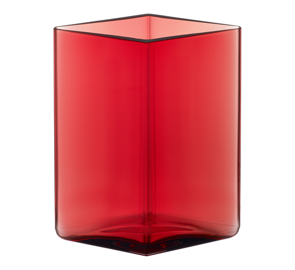 Ruutu vase 14 cm tranebær fra Iittala