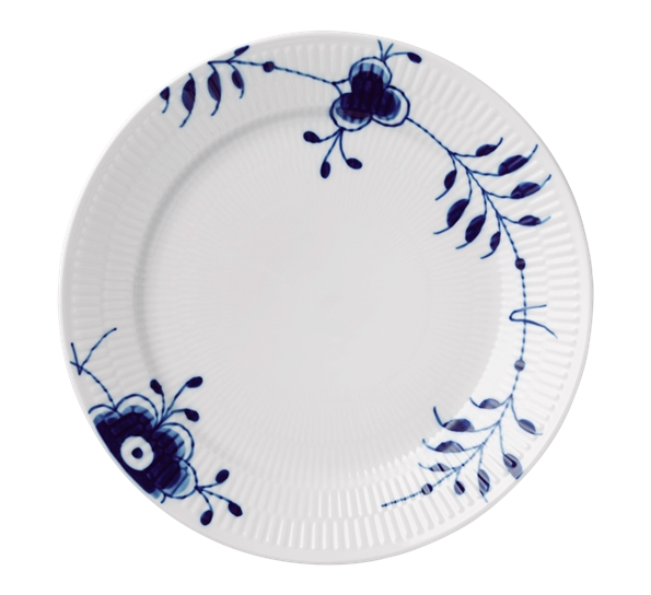 Blå Mega Riflet tallerken flat 27cm LTD fra Royal Copenhagen