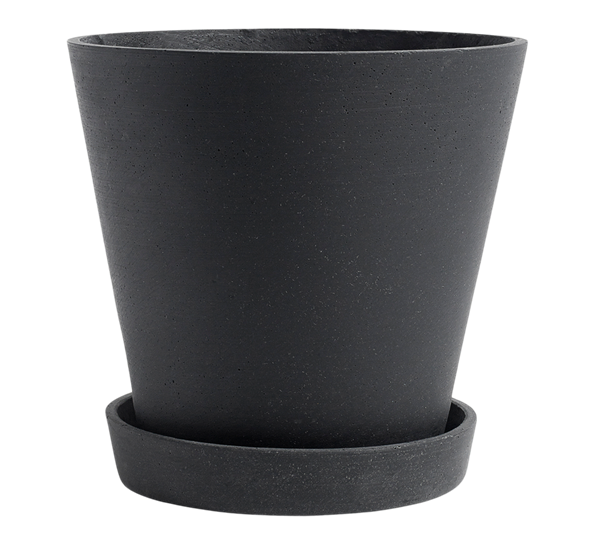 Flowerpot potteskjuler med fat XL sort fra HAY