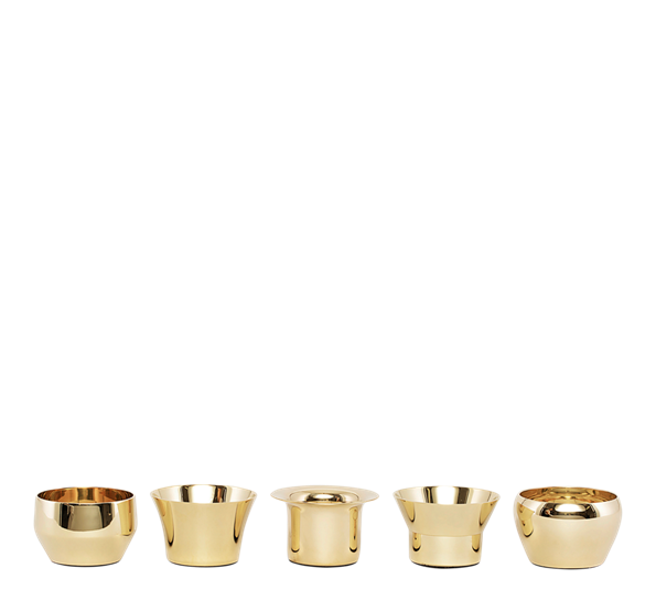 Kin lysestaker messing 5-pk fra Skultuna