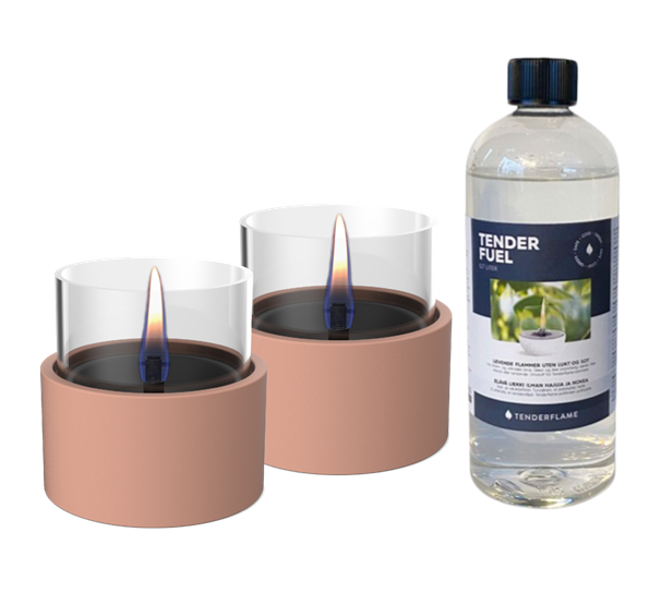 Breeze 10 lykt 2-pk med 0.7l fuel fersken fra Tenderflame
