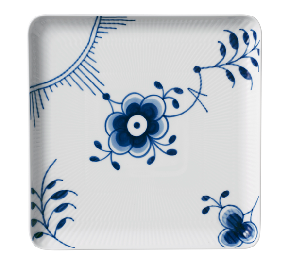Blå Mega Riflet asjett 20x20 cm fra Royal Copenhagen
