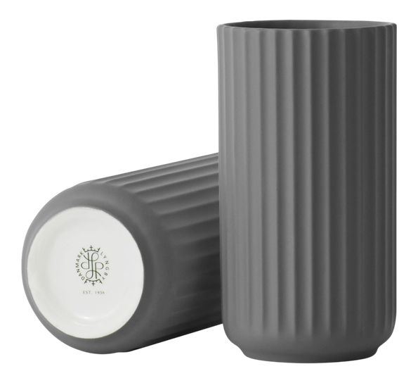 Lyngbyvase 20 cm mørk grå fra Lyngby Porcelæn