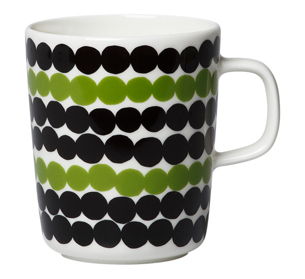 Oiva Siirtolapuutarha krus 2,5 dl hvit sort grønn Marimekko