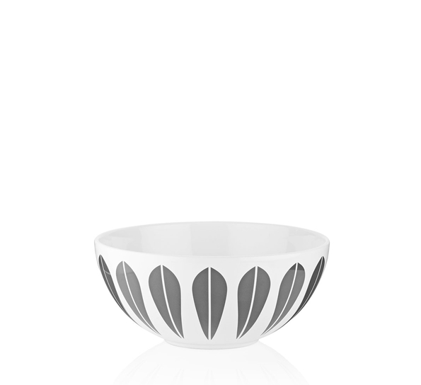 Lotus skål 12 cm hvit m grå dekor fra Lucie Kaas