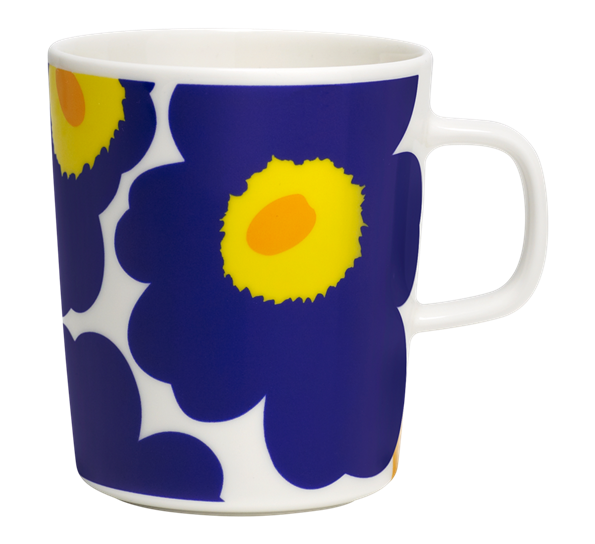 Unikko krus 2,5 dl hvit blå gul fra Marimekko