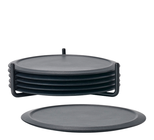 Singles glassbrikker med holder 6-pk sort fra Zone