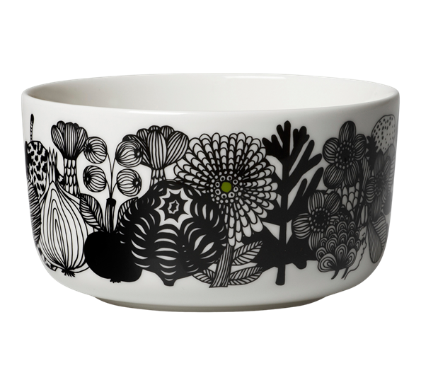 Siirtolapuutarha skål 5 dl hvit sort grønn fra Marimekko
