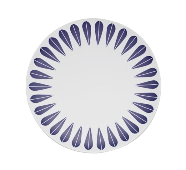Lotus tallerken flat 28 cm mørk blå fra Lucie Kaas