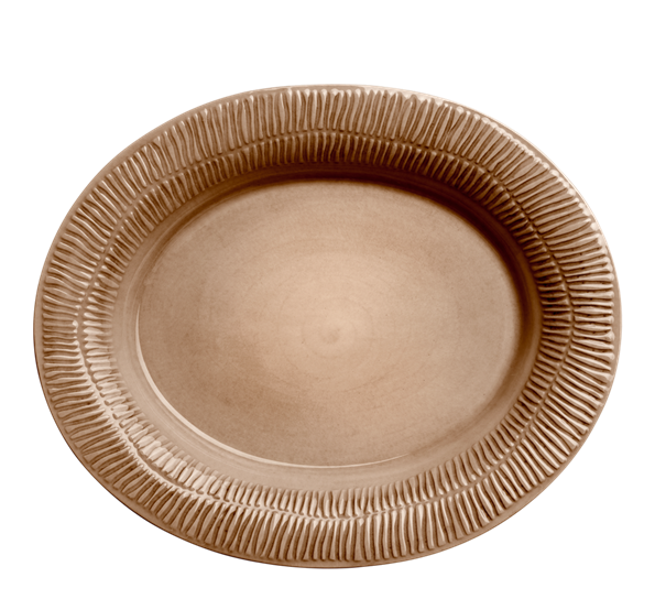 Stripes serveringsfat 35x30 cm cinnamon fra Mateus