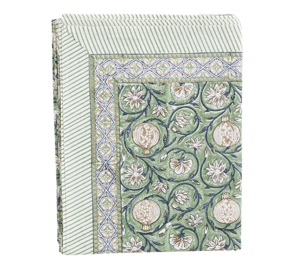 Tangier Pomegranate duk grønn 150x350cm Chamois