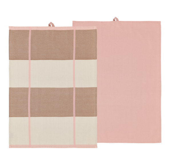 Blocks kjøkkenhåndkle 2-pk rosa Södahl