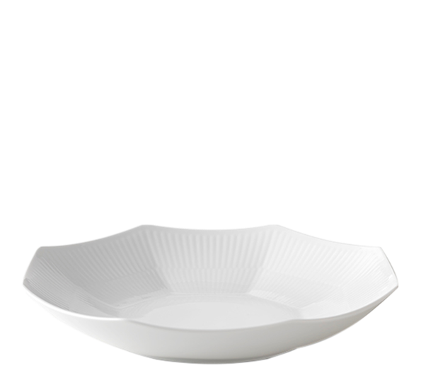 Hvit Riflet bueskål Royal Copenhagen