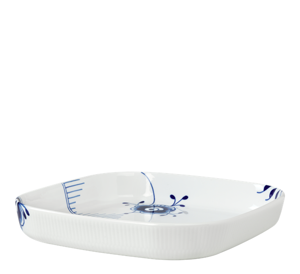 Blå Mega Riflet ildfast form 30x30cm fra Royal Copenhagen