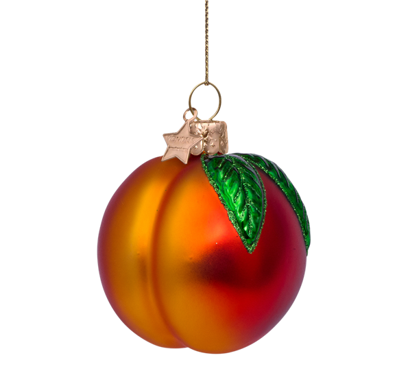 Glassornament fersken oransje H7.5 cm fra Vondels