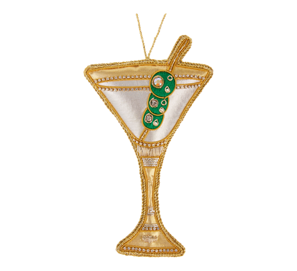 <p>Martiniglass med broderinger 16,5cm gull Tinker Tailor</p>
